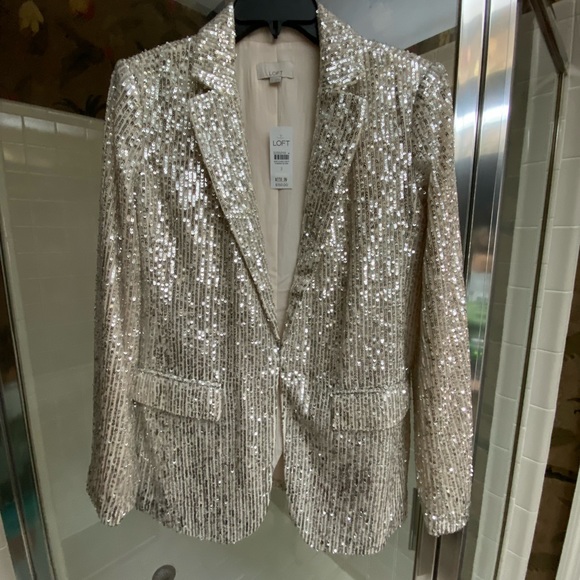 NWT LOFT SEQUIN BLAZER - Picture 3 of 6